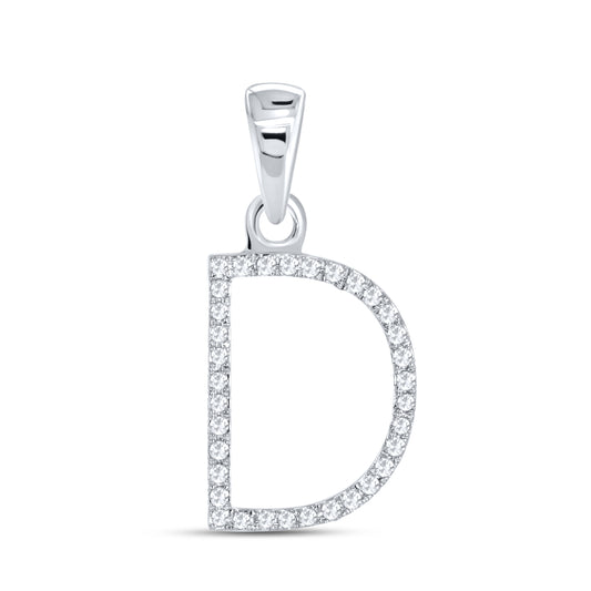 Silver 0.09 CTW Diamond Initial D Charm