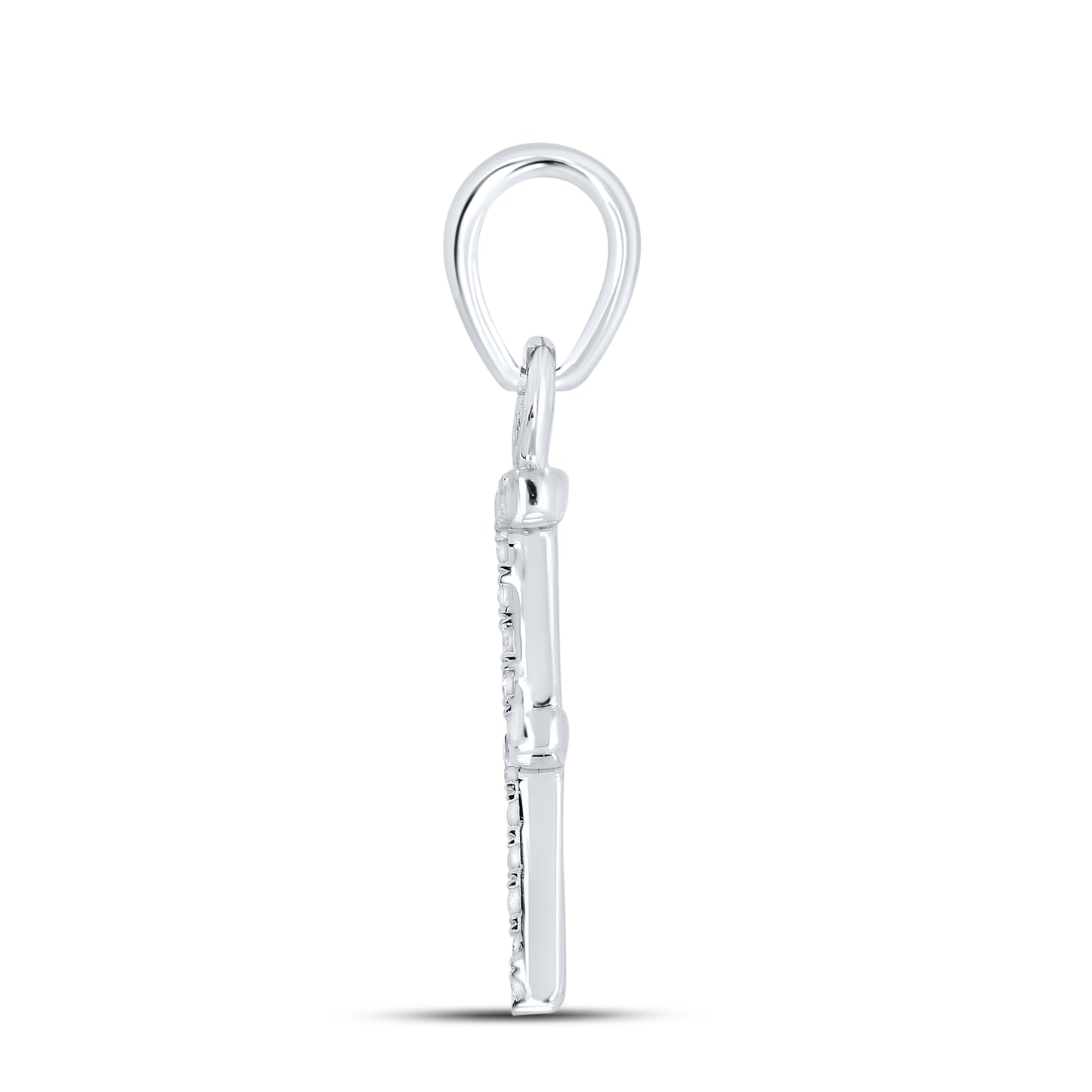 Silver 0.06 CTW Diamond Initial F Charm