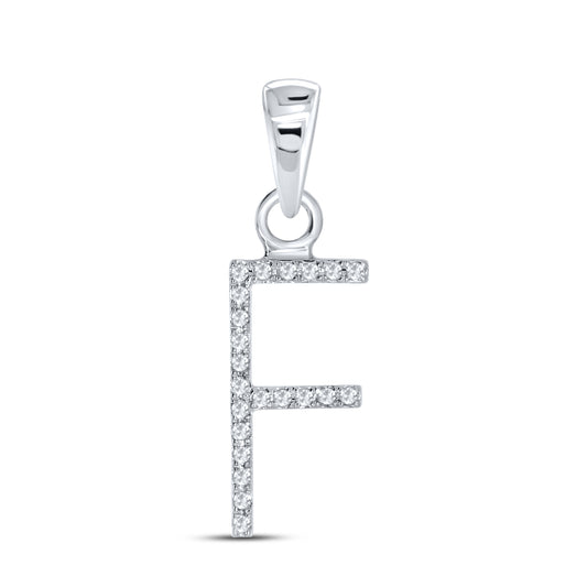 Silver 0.06 CTW Diamond Initial F Charm