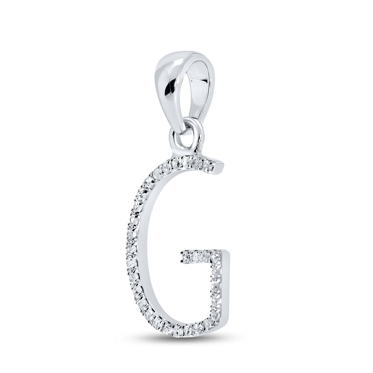 Silver 0.08 CTW Diamond Initial G Charm