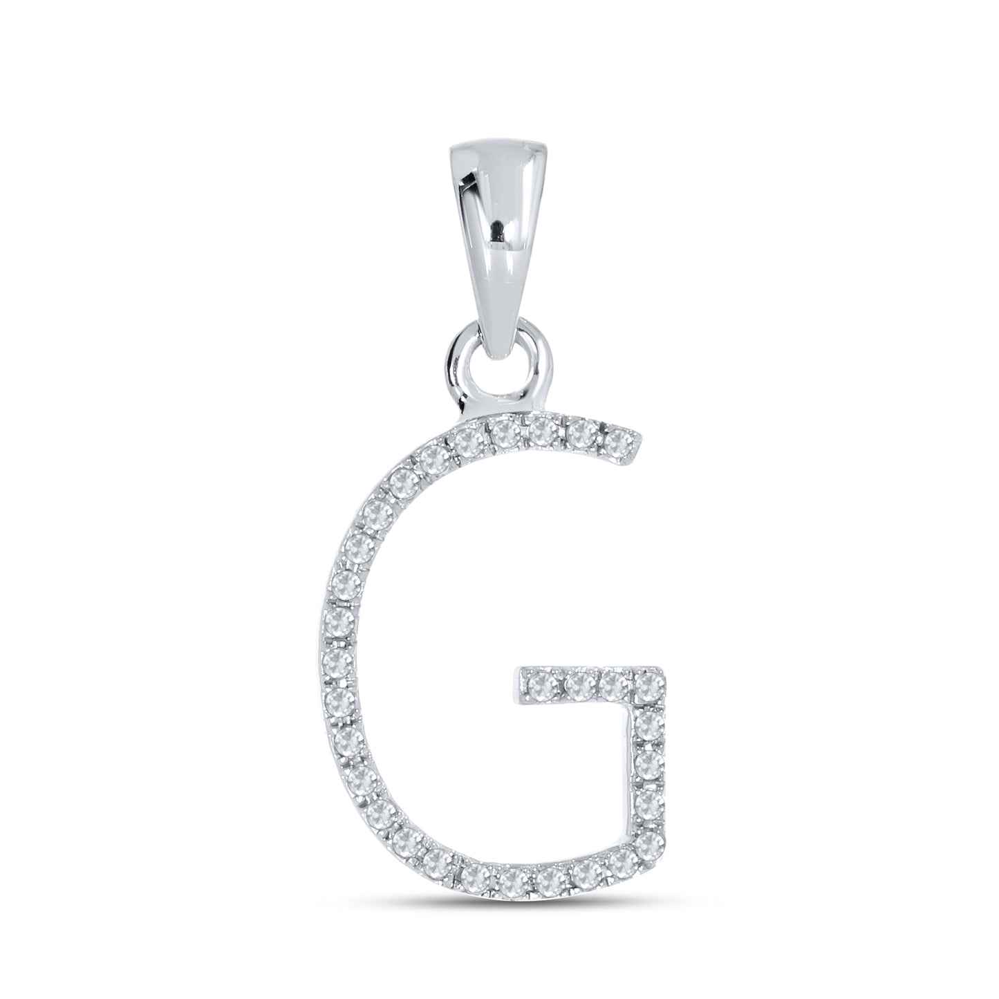 Silver 0.08 CTW Diamond Initial G Charm