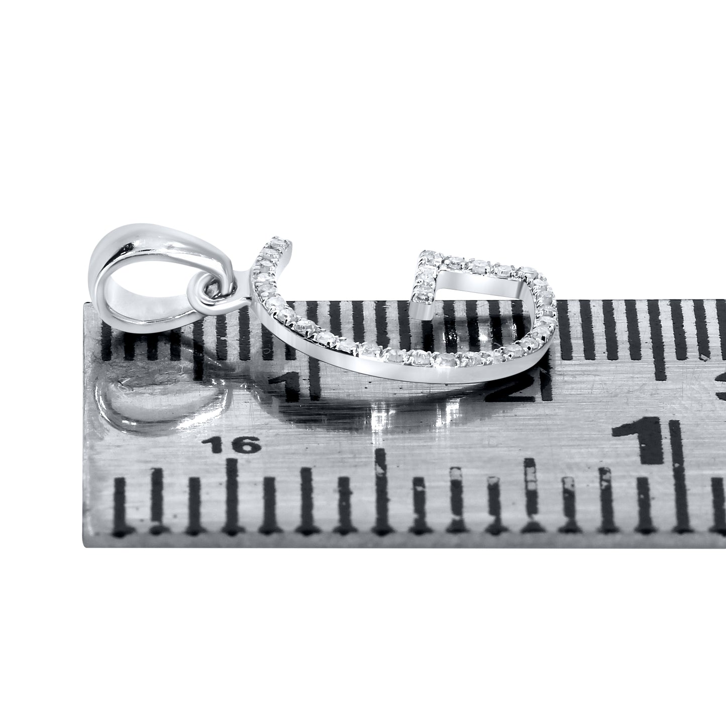 Silver 0.08 CTW Diamond Initial G Charm