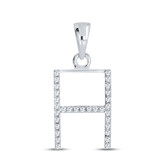 Silver 0.08 CTW Diamond Initial H Charm