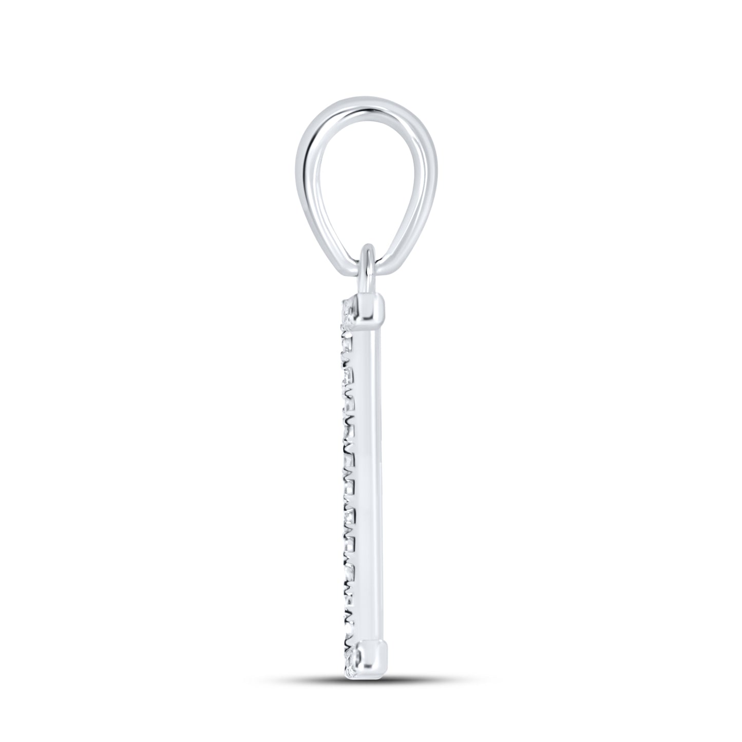 Silver 0.07 CTW Diamond Initial I Charm