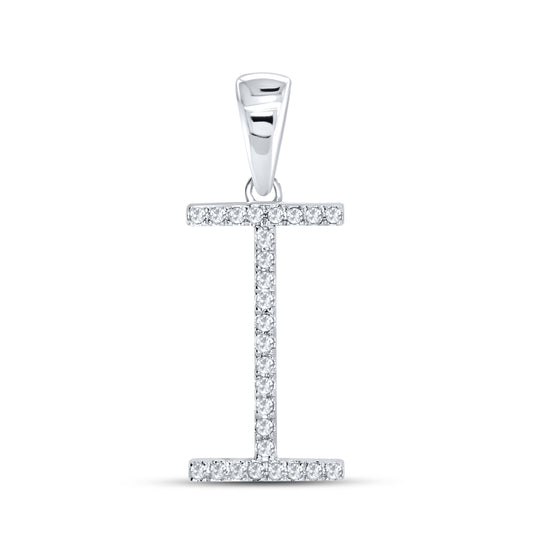 Silver 0.07 CTW Diamond Initial I Charm