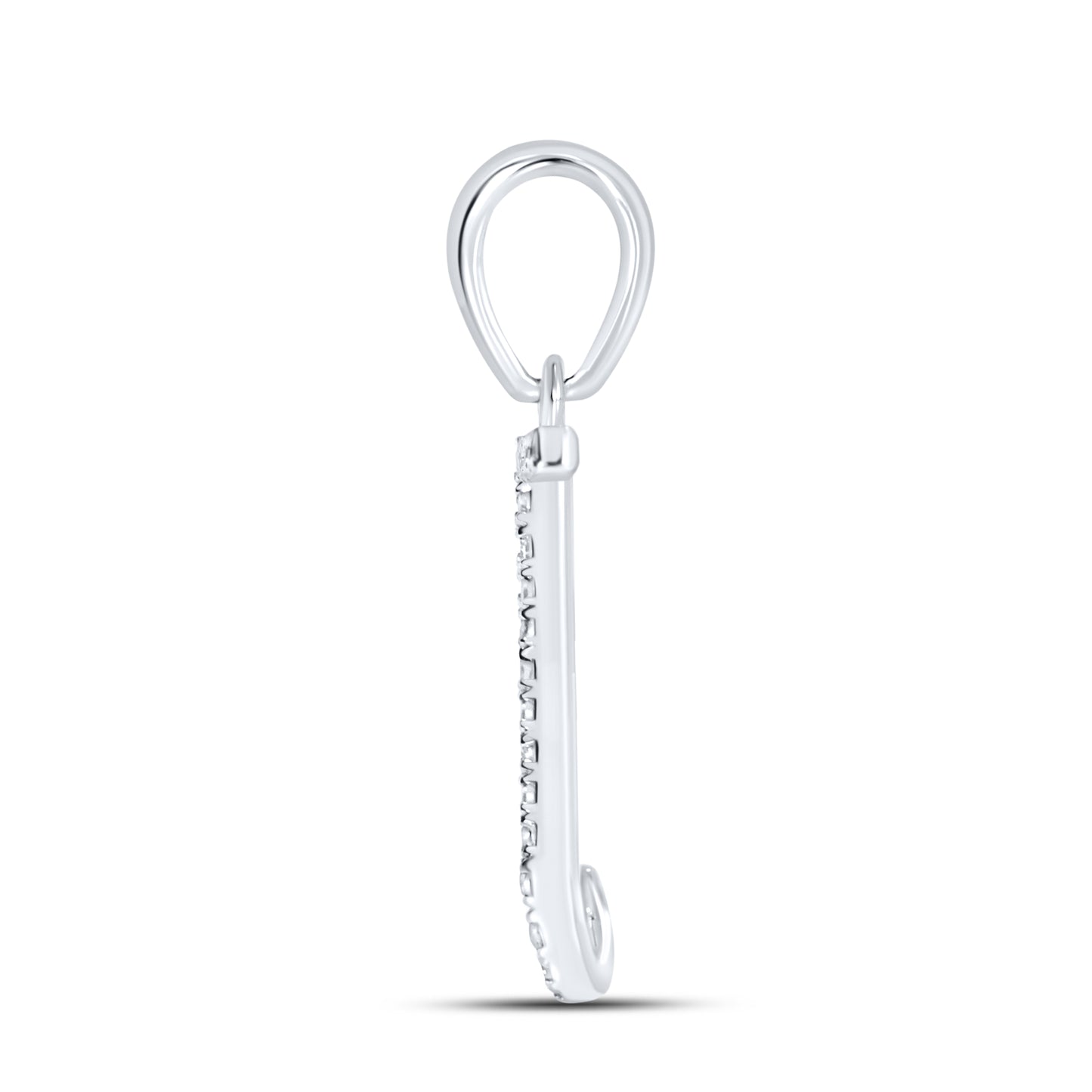 Silver 0.06 CTW Diamond Initial J Charm