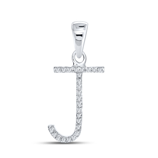Silver 0.06 CTW Diamond Initial J Charm