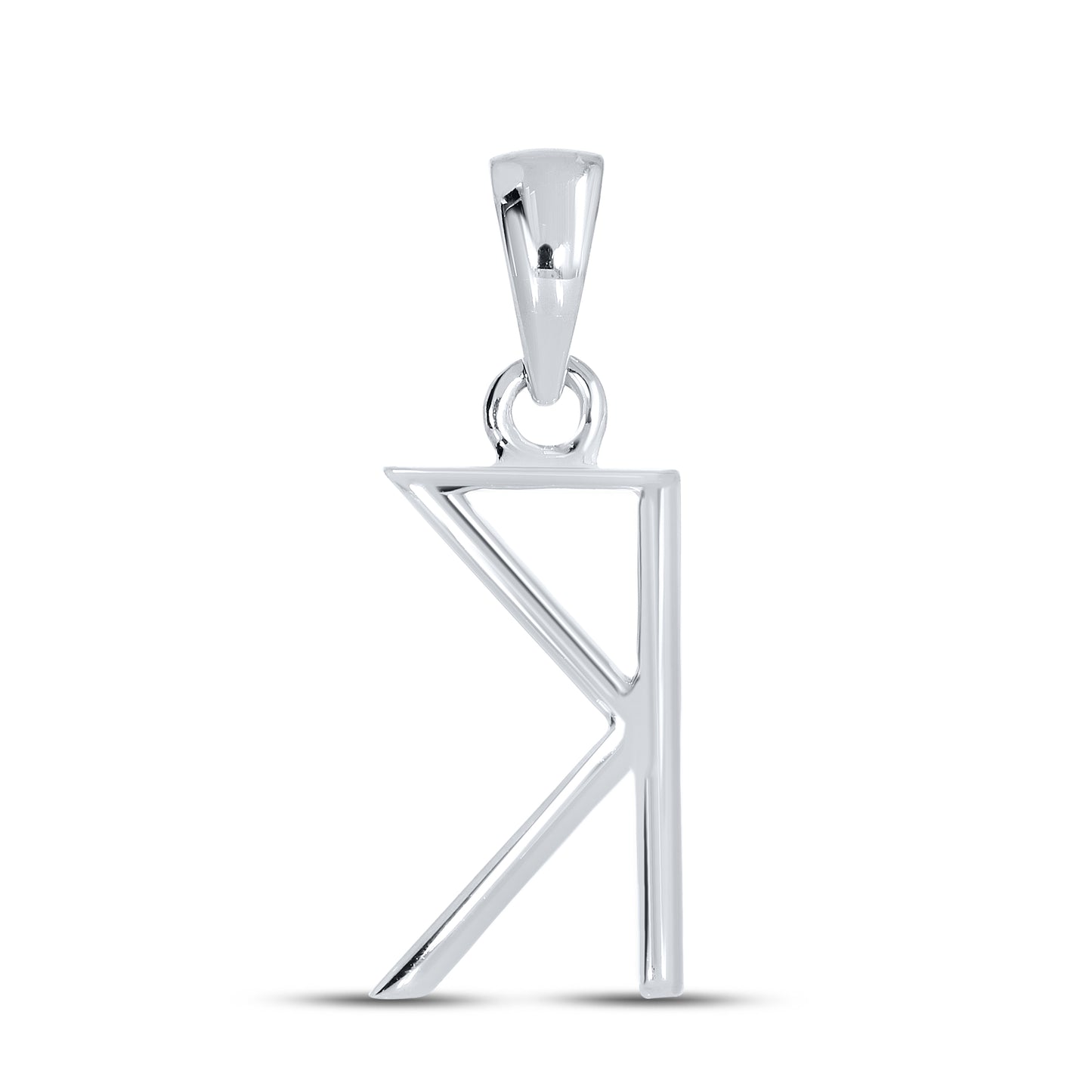 Silver 0.07 CTW Diamond Initial K Charm