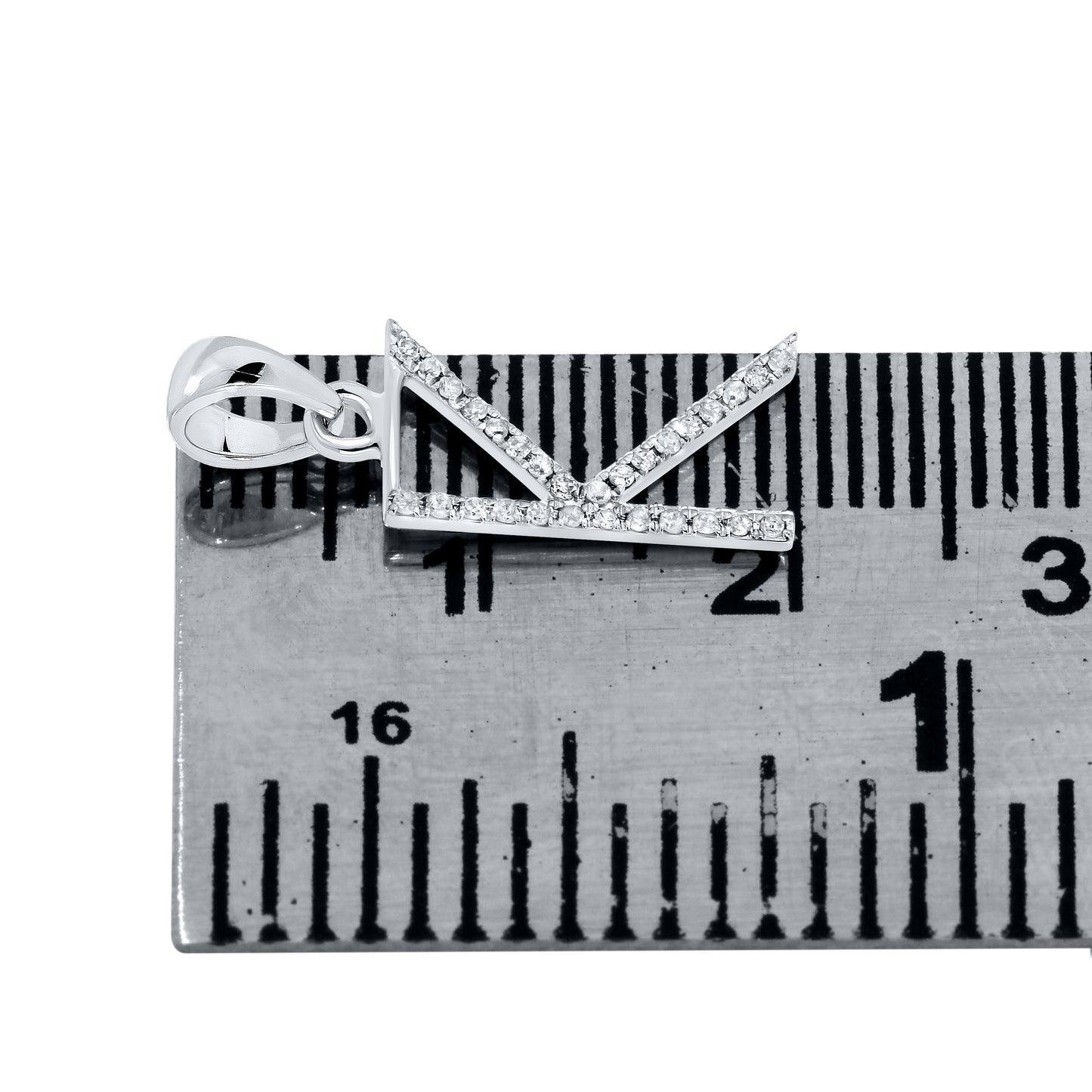 Silver 0.07 CTW Diamond Initial K Charm