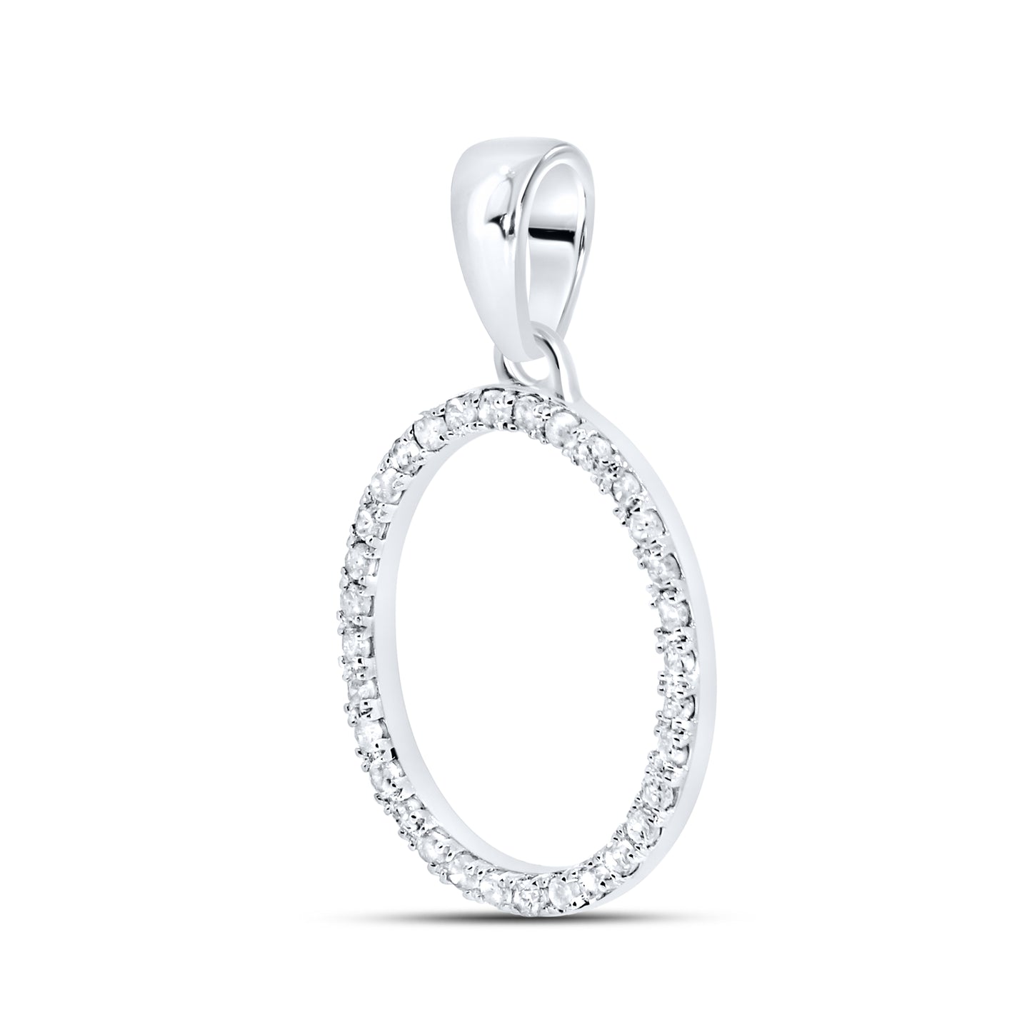 Silver 0.10 CTW Diamond Initial O Charm