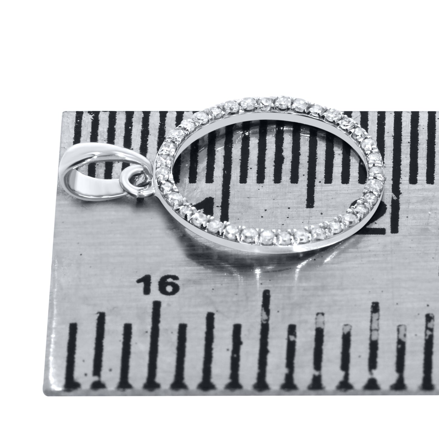 Silver 0.10 CTW Diamond Initial O Charm