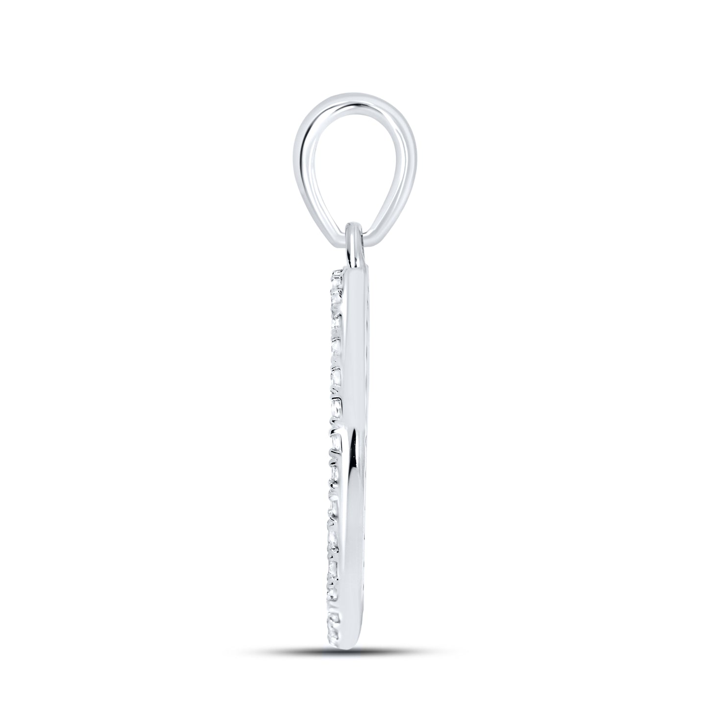 Silver 0.10 CTW Diamond Initial O Charm