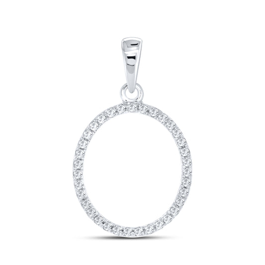 Silver 0.10 CTW Diamond Initial O Charm