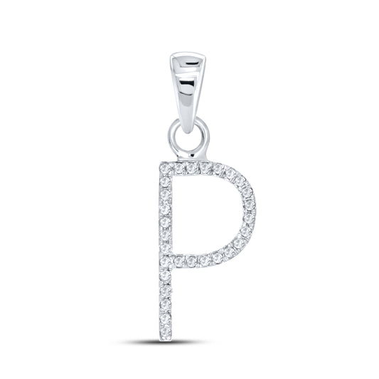 Silver 0.08 CTW Diamond Initial P Charm