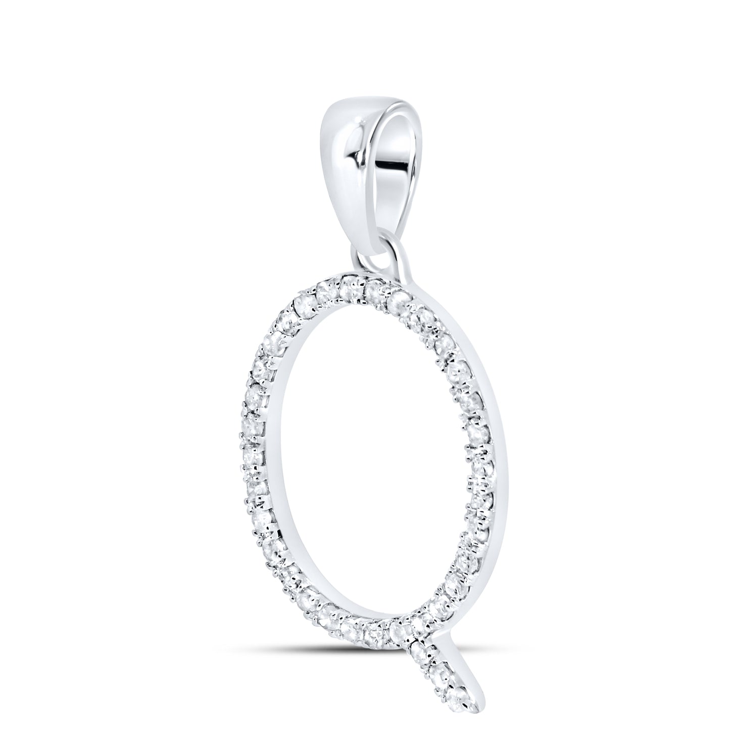 Silver 0.12 CTW Diamond Initial Q Charm