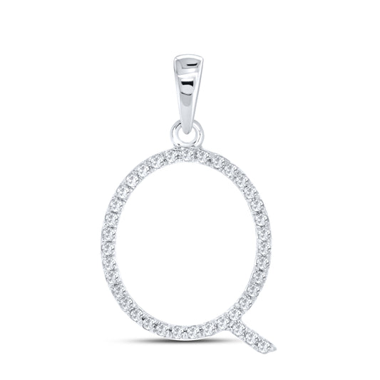 Silver 0.12 CTW Diamond Initial Q Charm