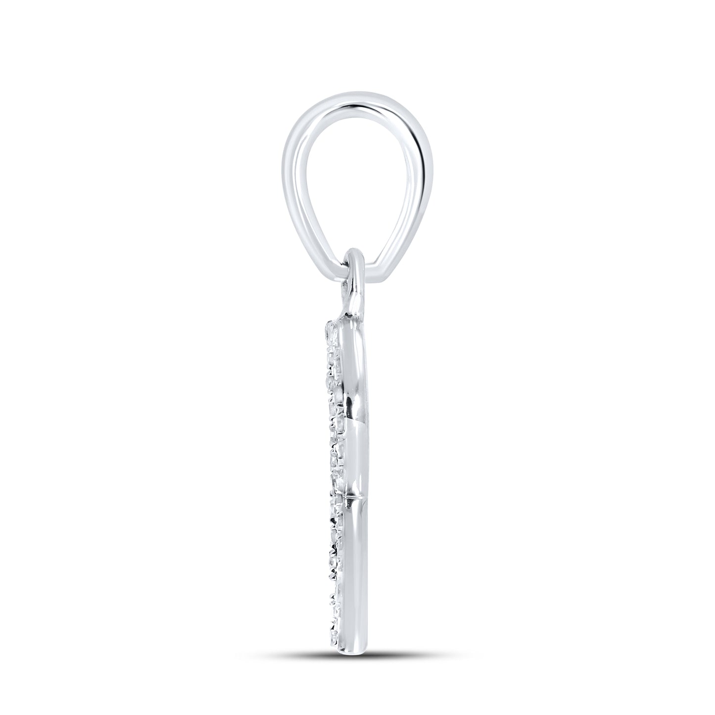 Silver 0.10 CTW Diamond Initial R Charm