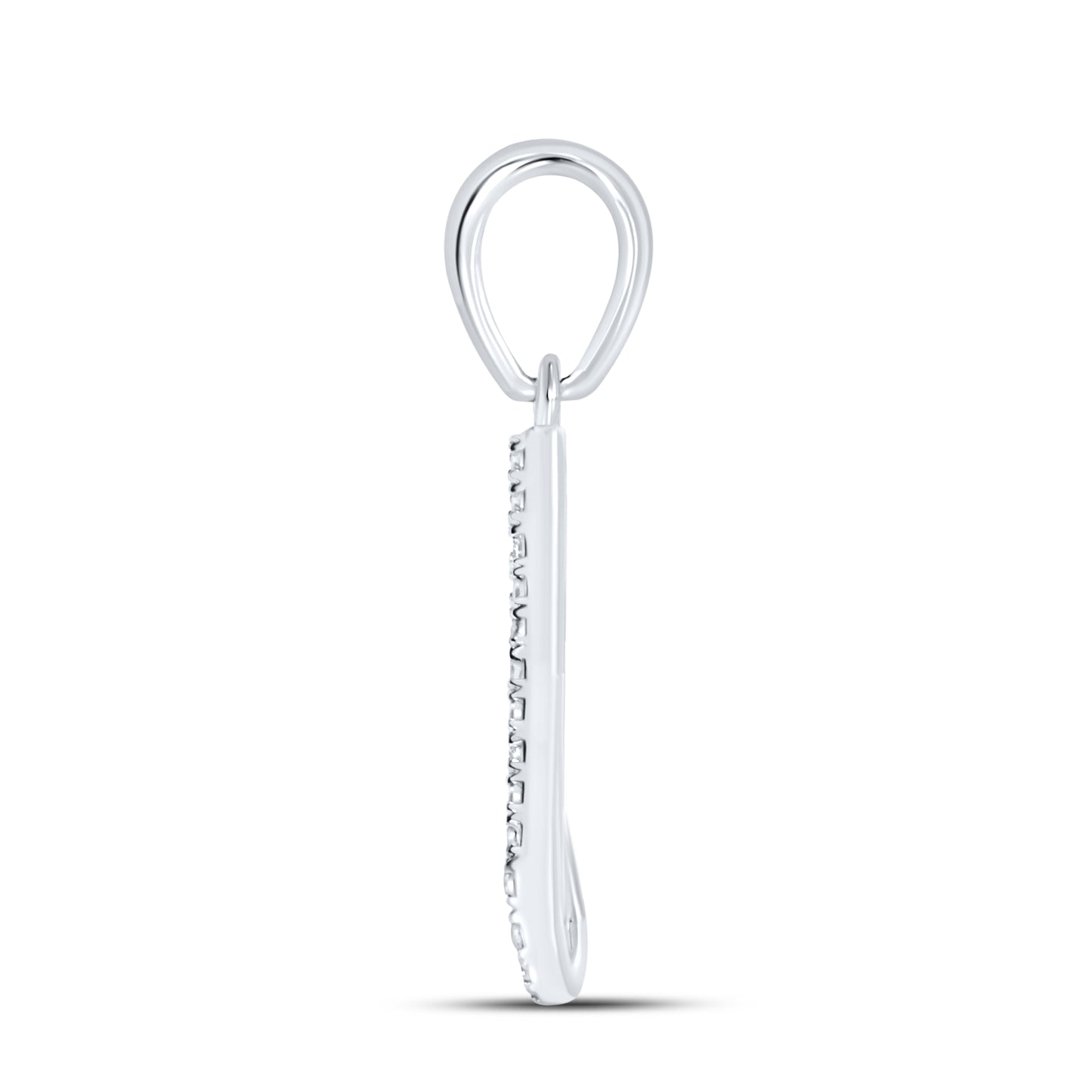 Silver 0.07 CTW Diamond Initial U Charm