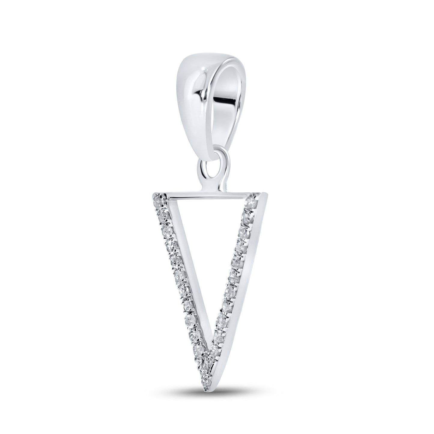 Silver 0.06 CTW Diamond Initial V Charm