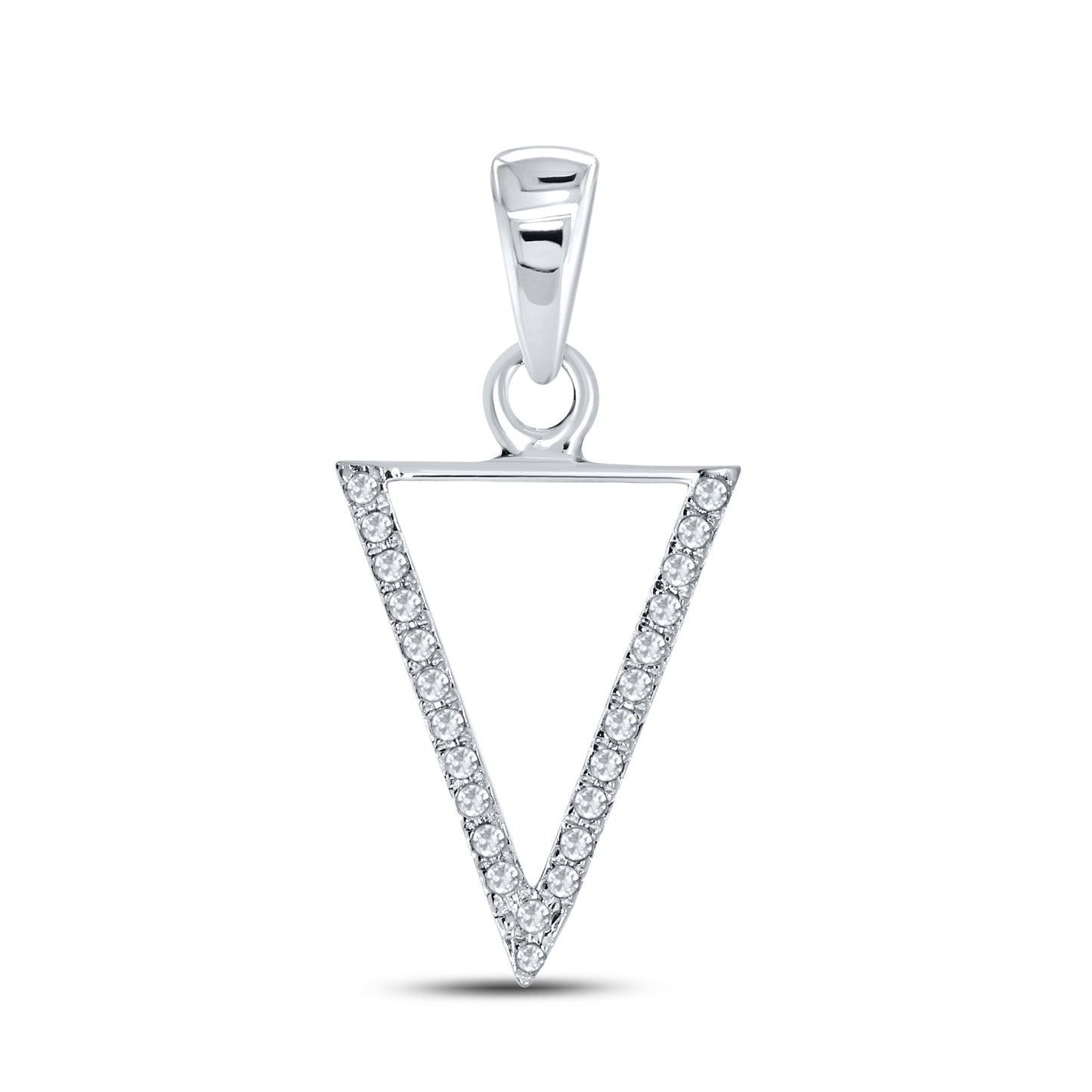 Silver 0.06 CTW Diamond Initial V Charm