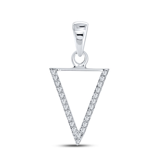 Silver 0.06 CTW Diamond Initial V Charm