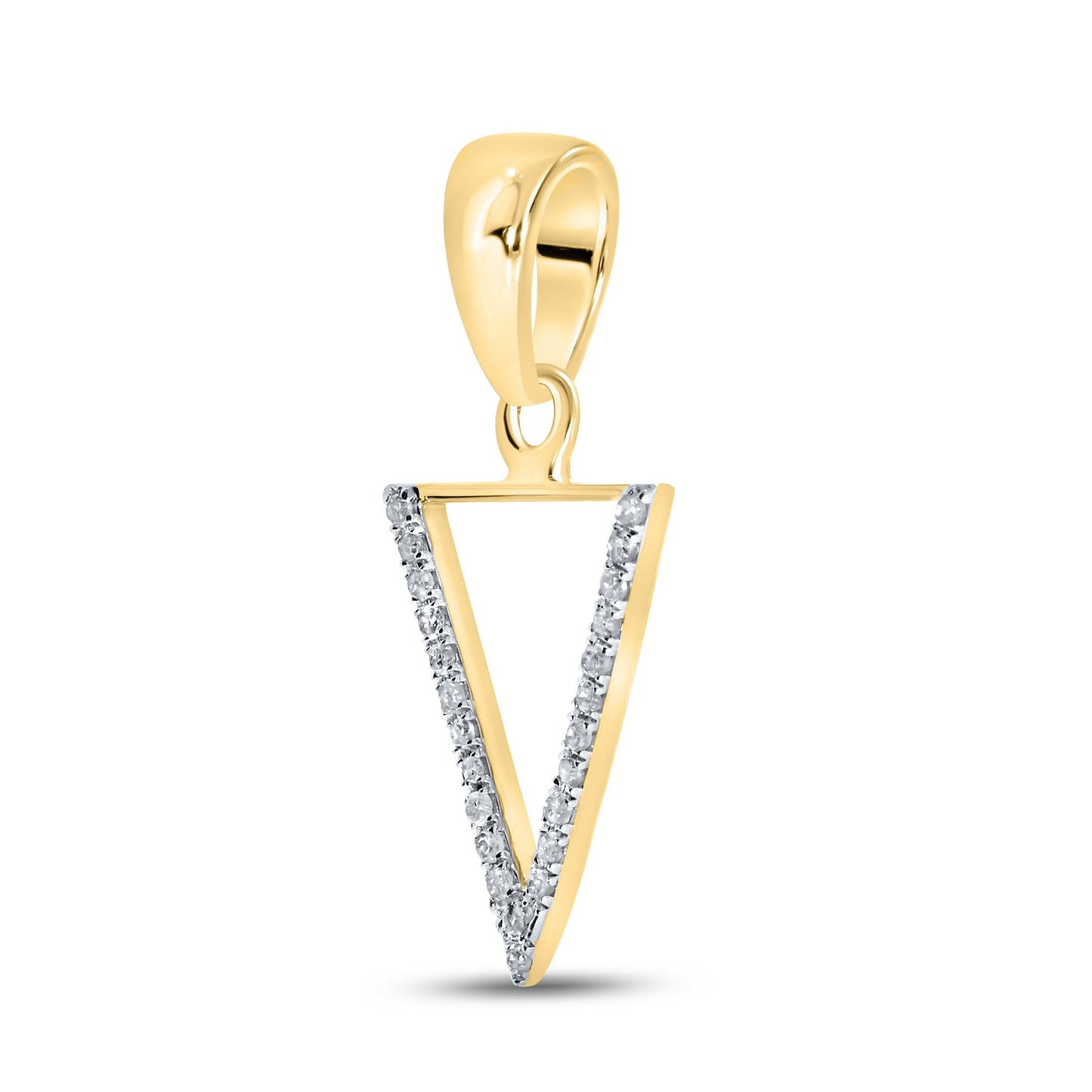 10kt Yellow Gold 0.06 CTW Diamond Initial V charm