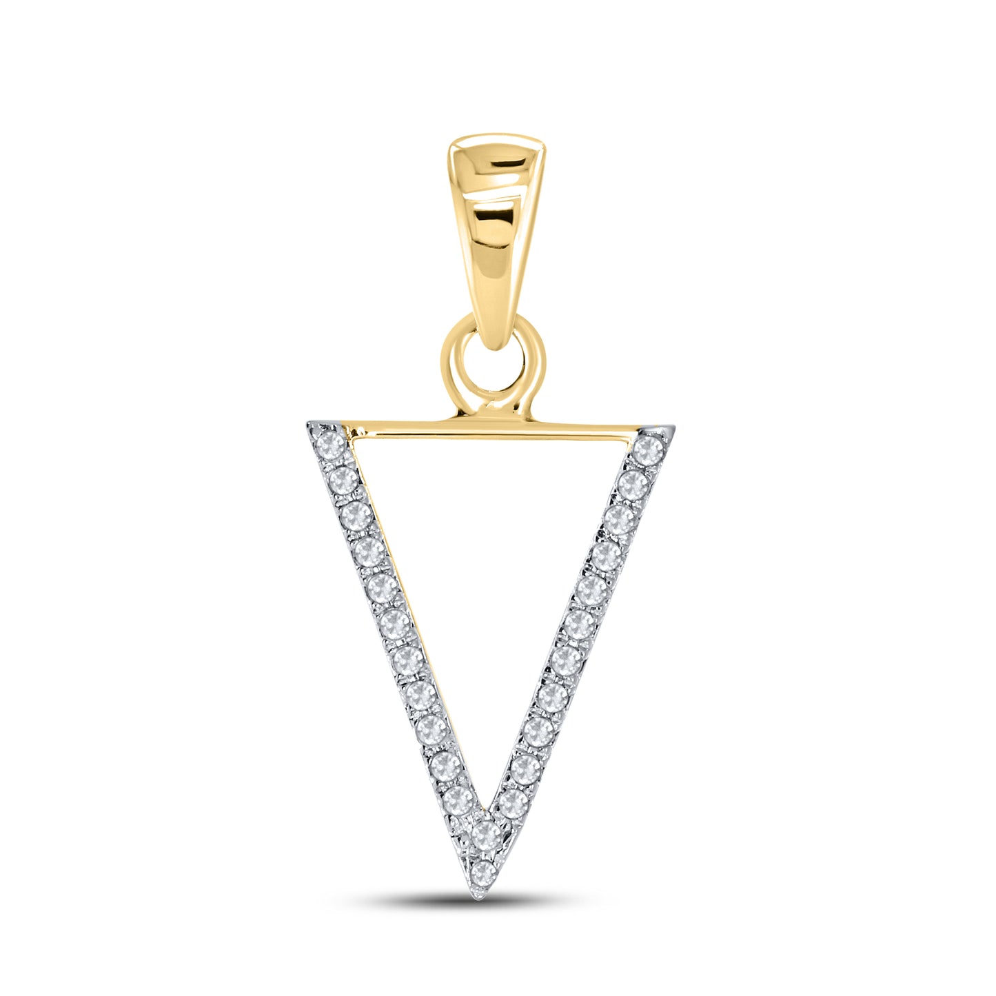 10kt Yellow Gold 0.06 CTW Diamond Initial V charm