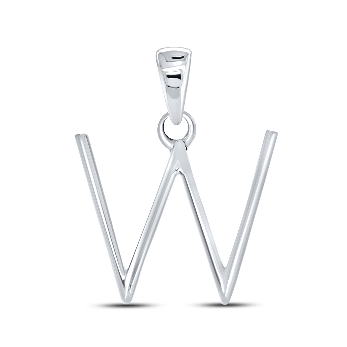 Silver 0.13 CTW Diamond Initial W Charm