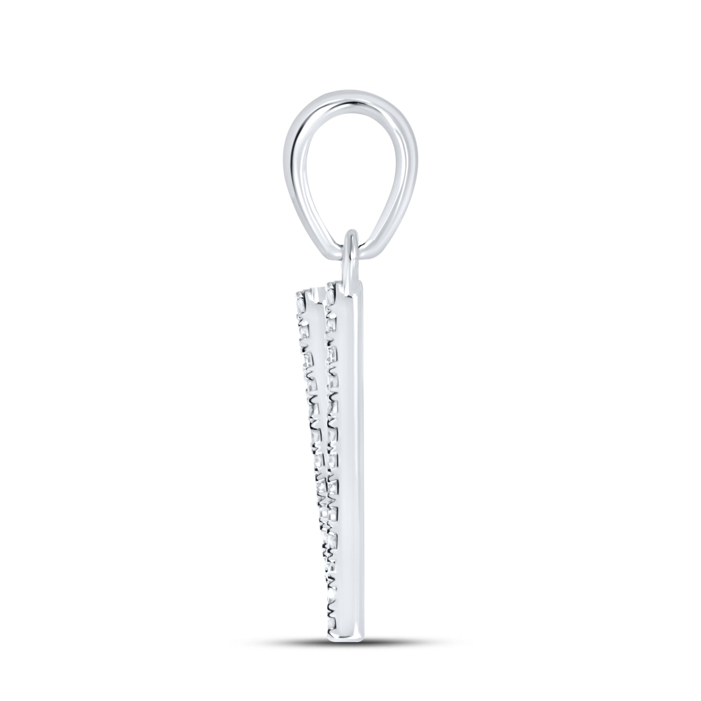 Silver 0.13 CTW Diamond Initial W Charm