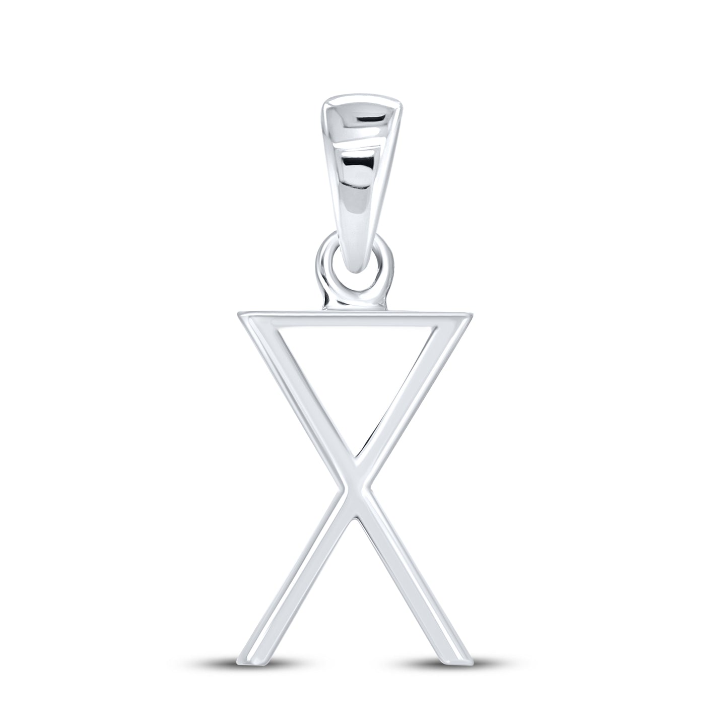 Silver 0.08 CTW Diamond Initial X Charm