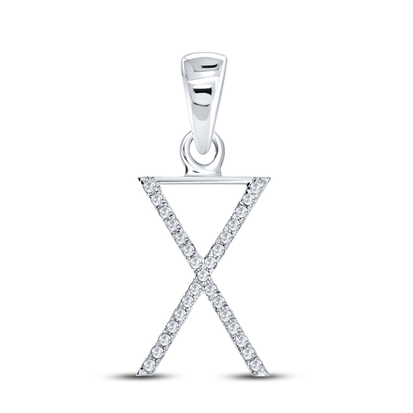 Silver 0.08 CTW Diamond Initial X Charm