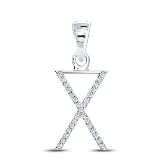 Silver 0.08 CTW Diamond Initial X Charm