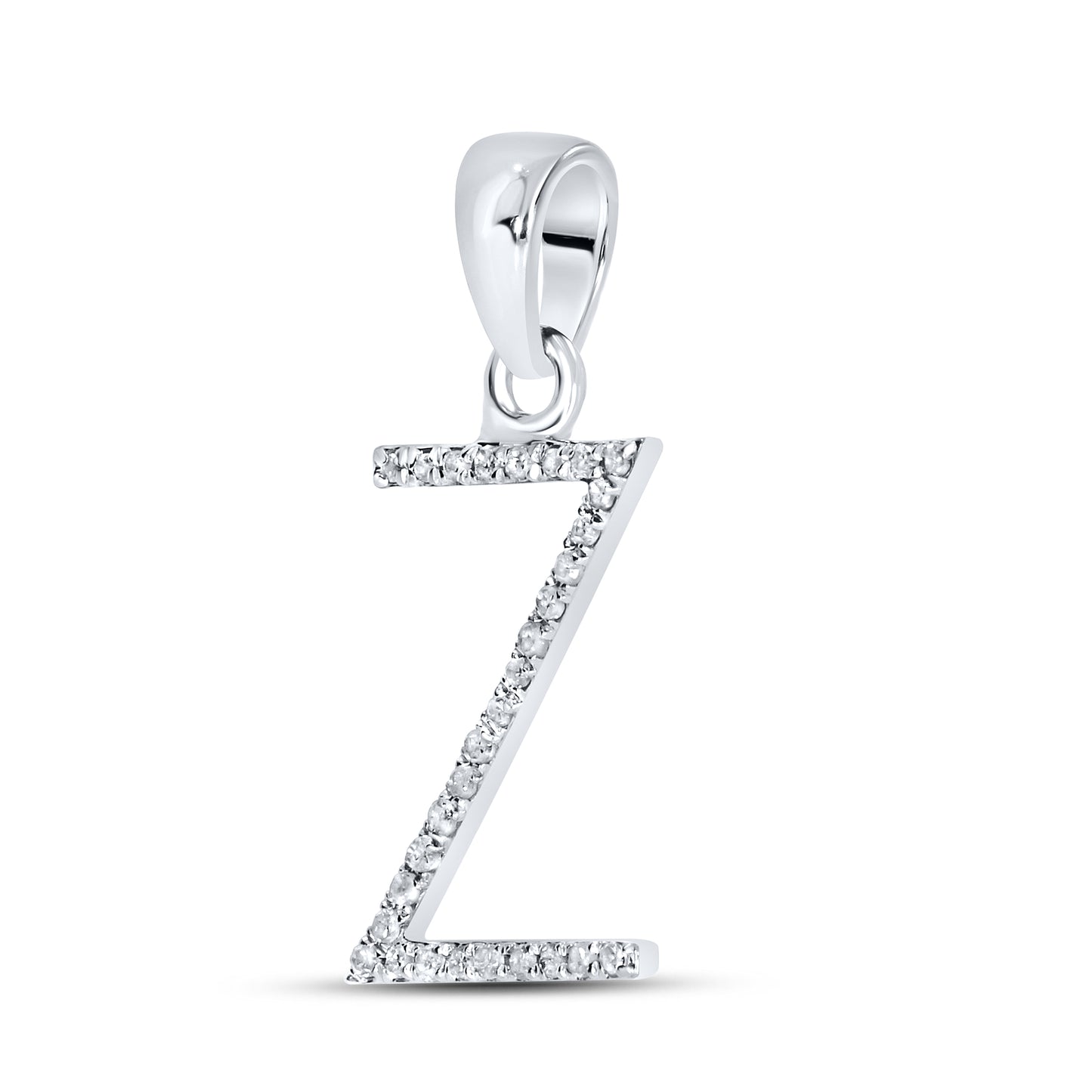 10kt white Gold 0.08 CTW Diamond Initial Z charm