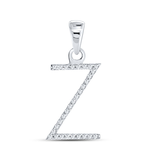 10kt white Gold 0.08 CTW Diamond Initial Z charm