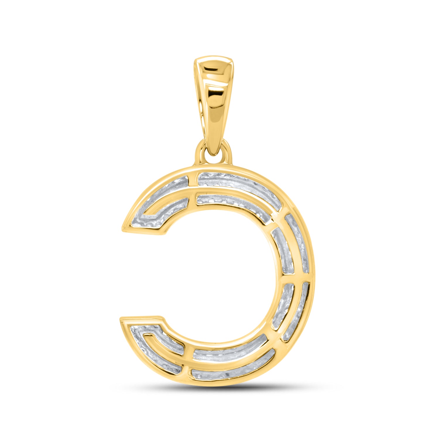 10kt yellow gold 0.34ctw Diamond Initial C Charm