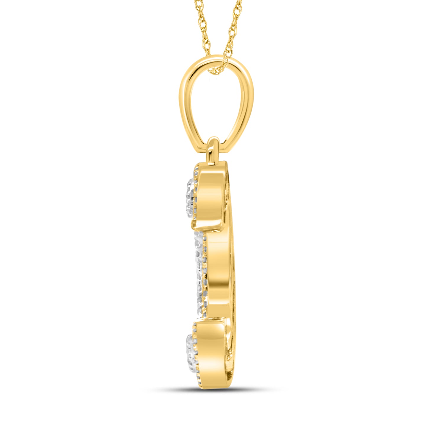 10kt yellow gold 0.34ctw Diamond Initial C Charm