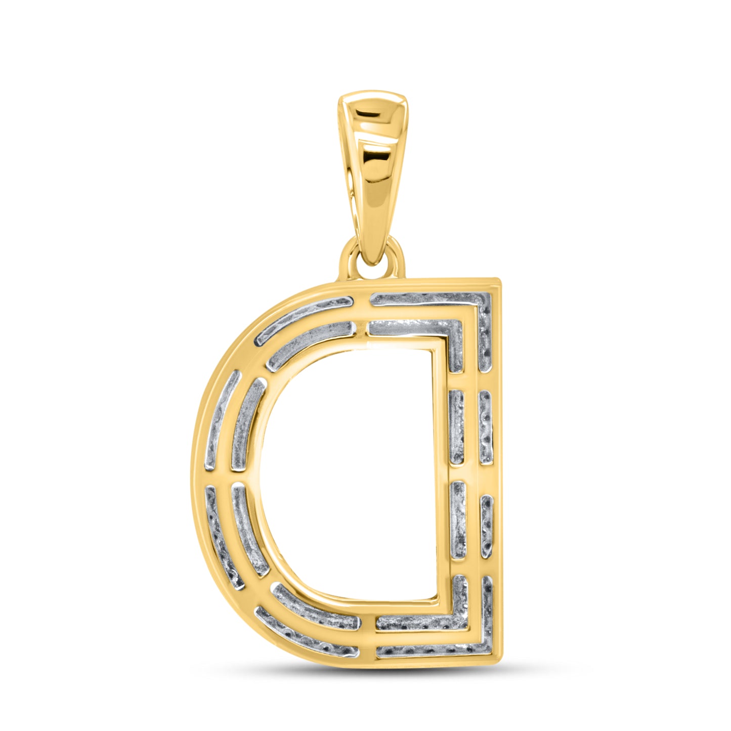 10kt yellow gold 0.37ctw Diamond Initial D Charm