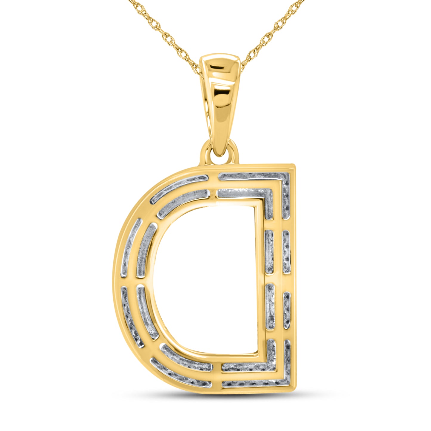 10kt yellow gold 0.37ctw Diamond Initial D Charm