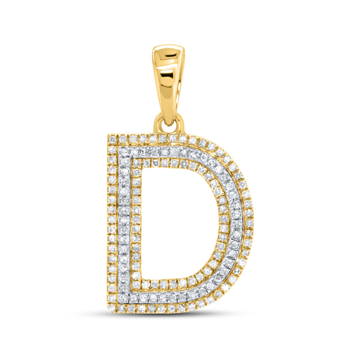 10kt yellow gold 0.37ctw Diamond Initial D Charm