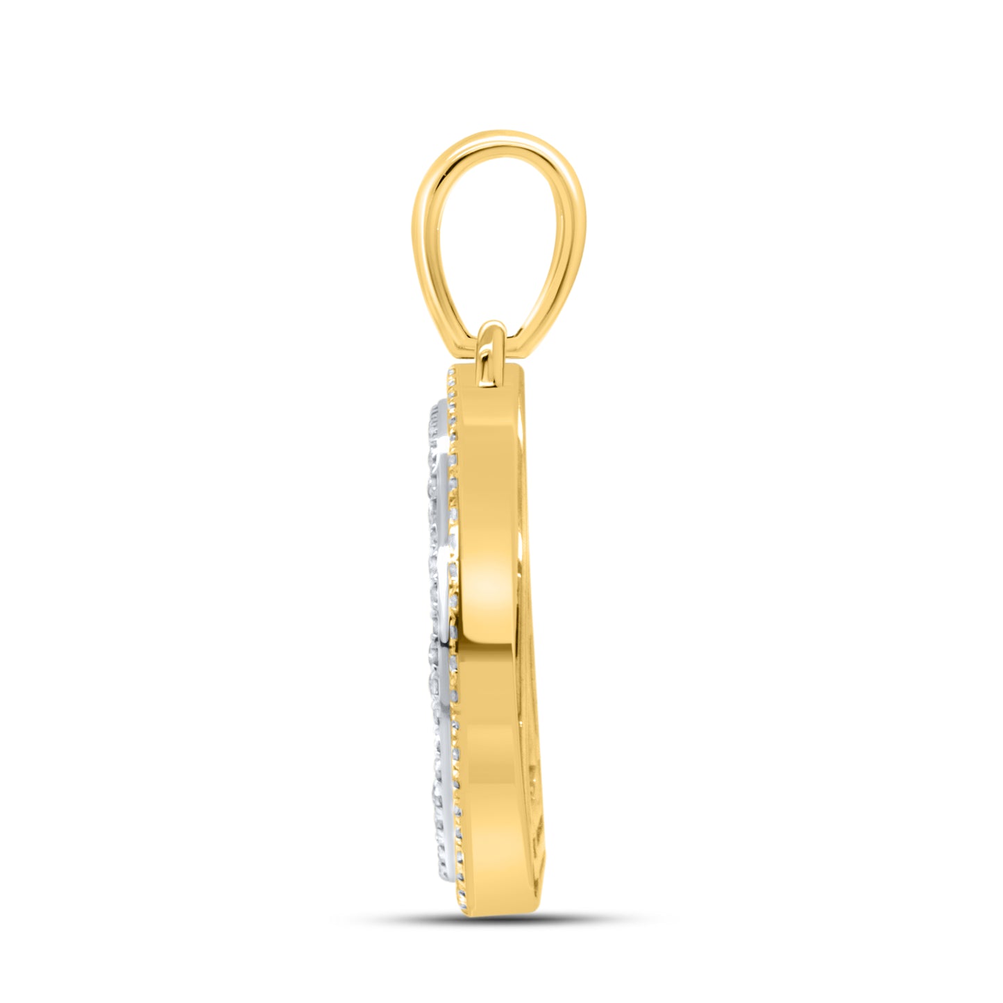 10kt yellow gold 0.37ctw Diamond Initial D Charm