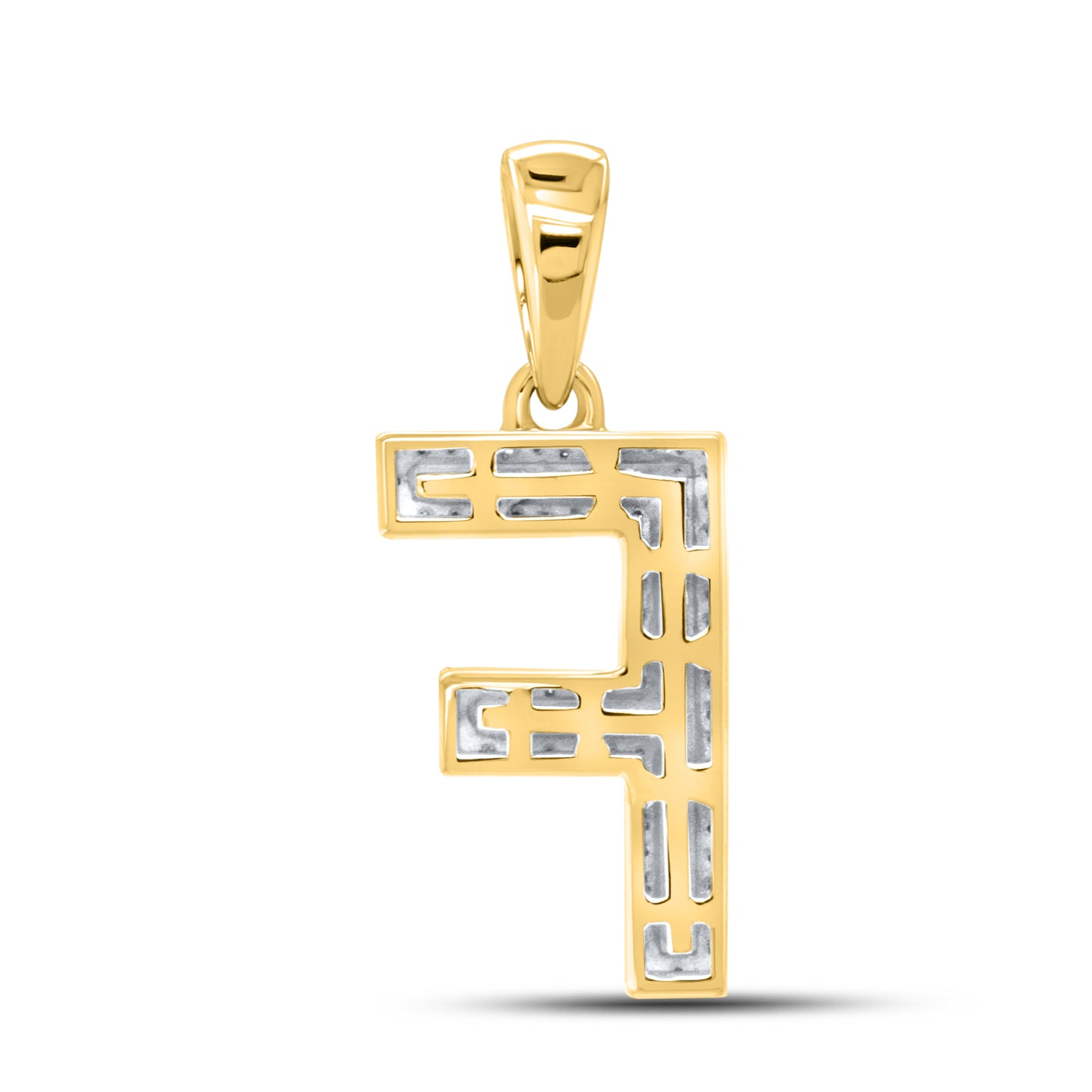 10kt yellow gold 0.26ctw Diamond Initial F Charm