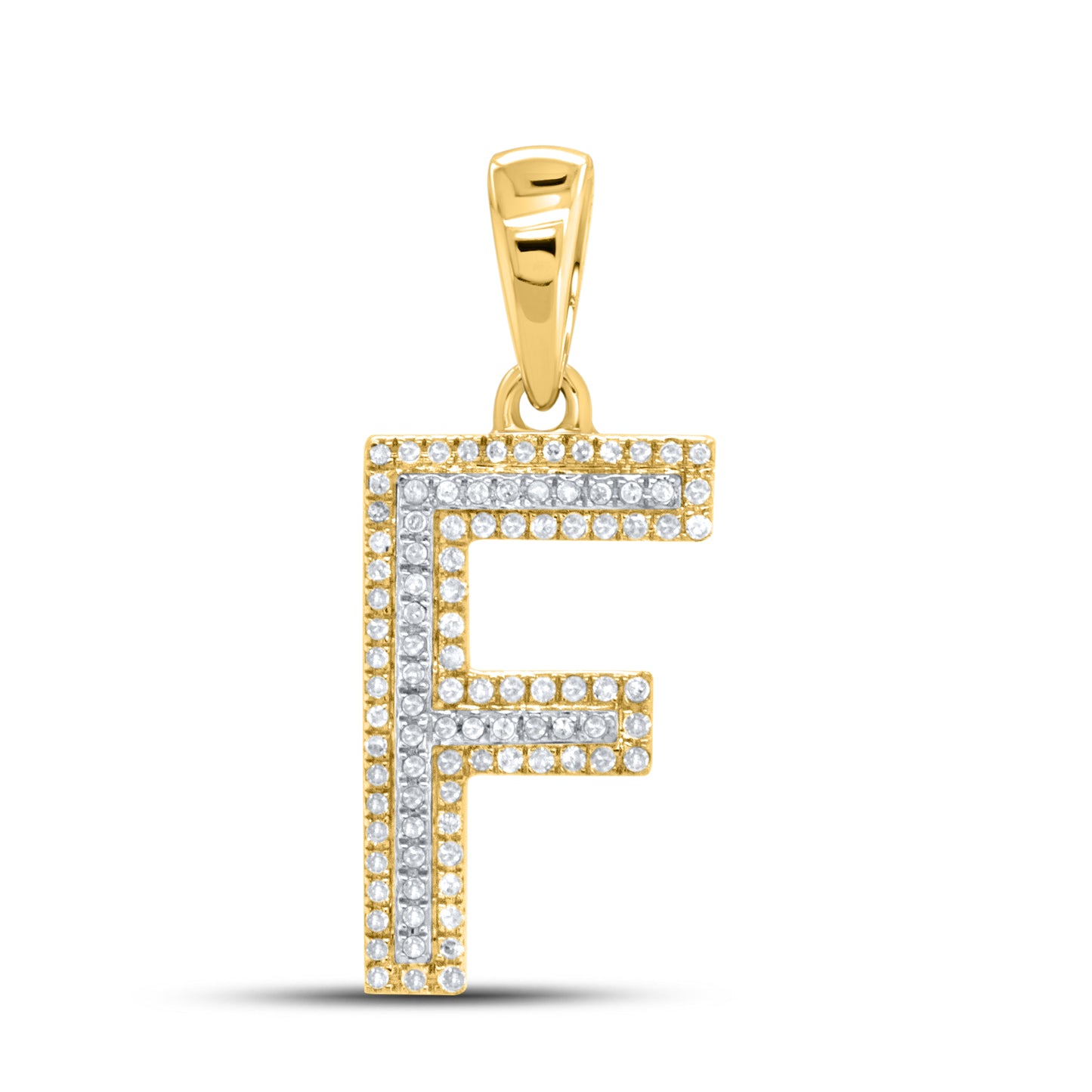 10kt yellow gold 0.26ctw Diamond Initial F Charm