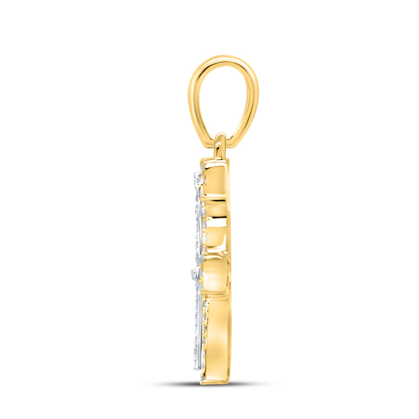 10kt yellow gold 0.26ctw Diamond Initial F Charm
