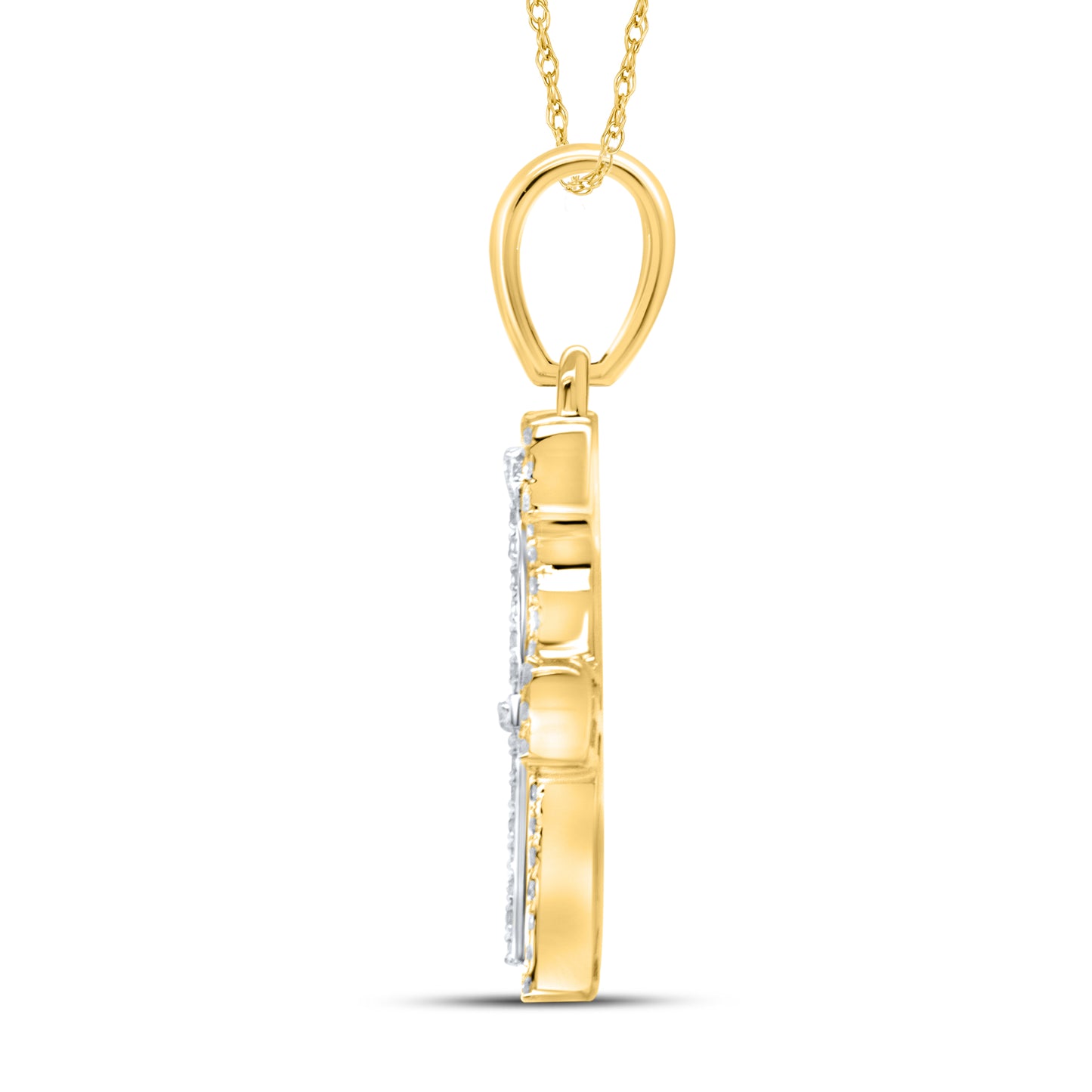 10kt yellow gold 0.26ctw Diamond Initial F Charm