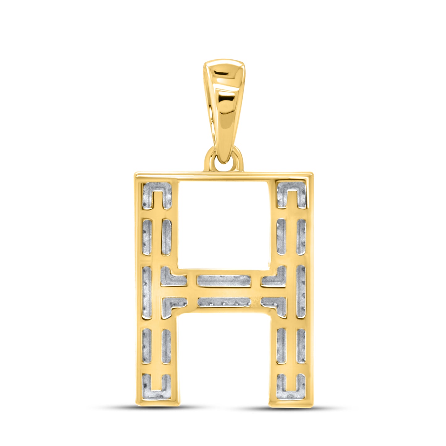 10kt yellow gold 0.36ctw Diamond Initial H Charm