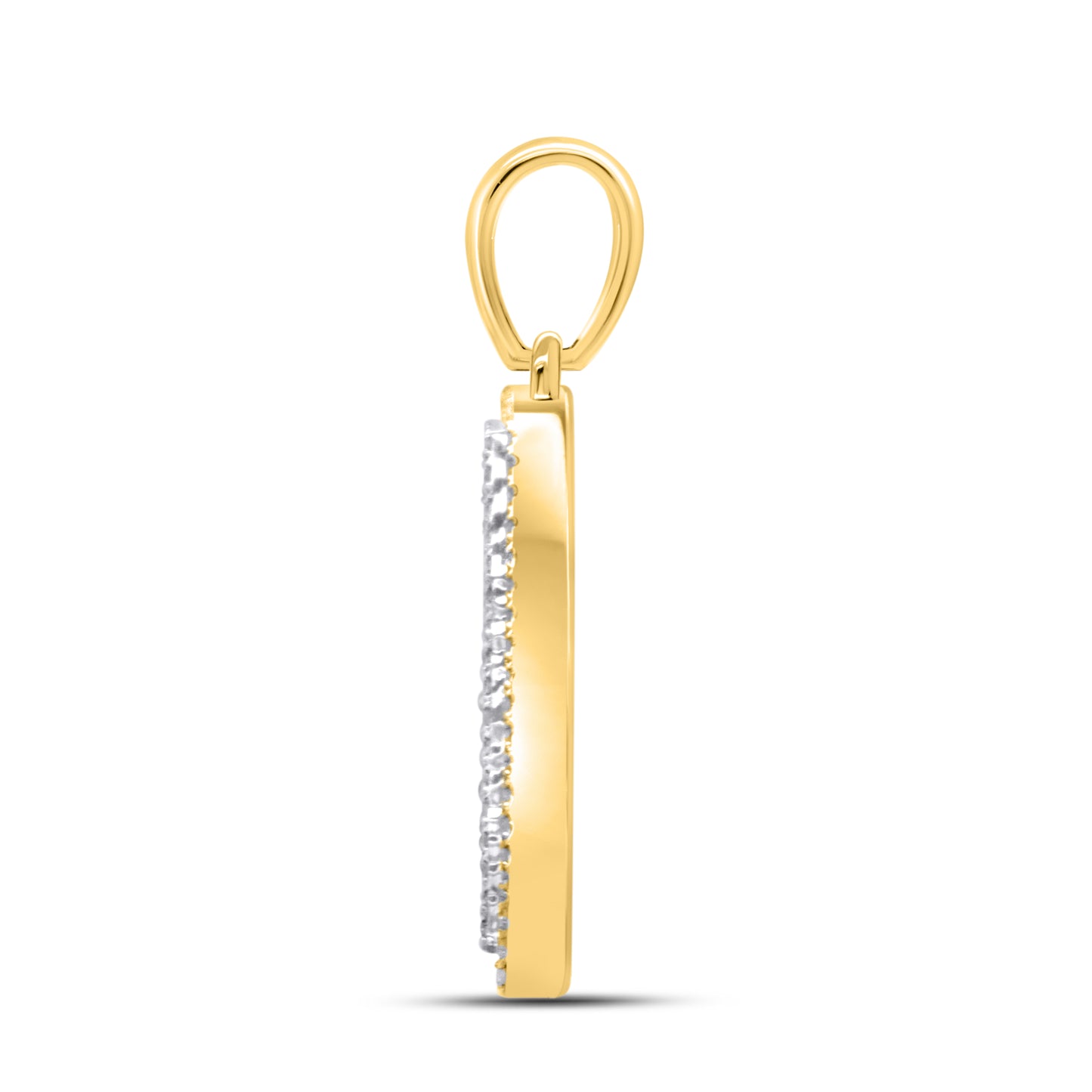 10kt yellow gold 0.36ctw Diamond Initial H Charm