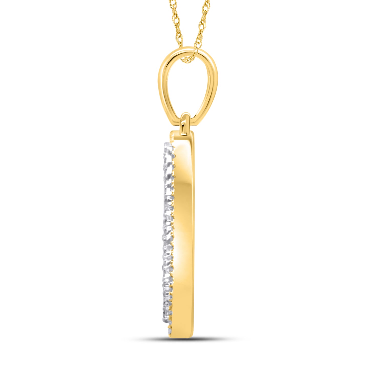 10kt yellow gold 0.36ctw Diamond Initial H Charm