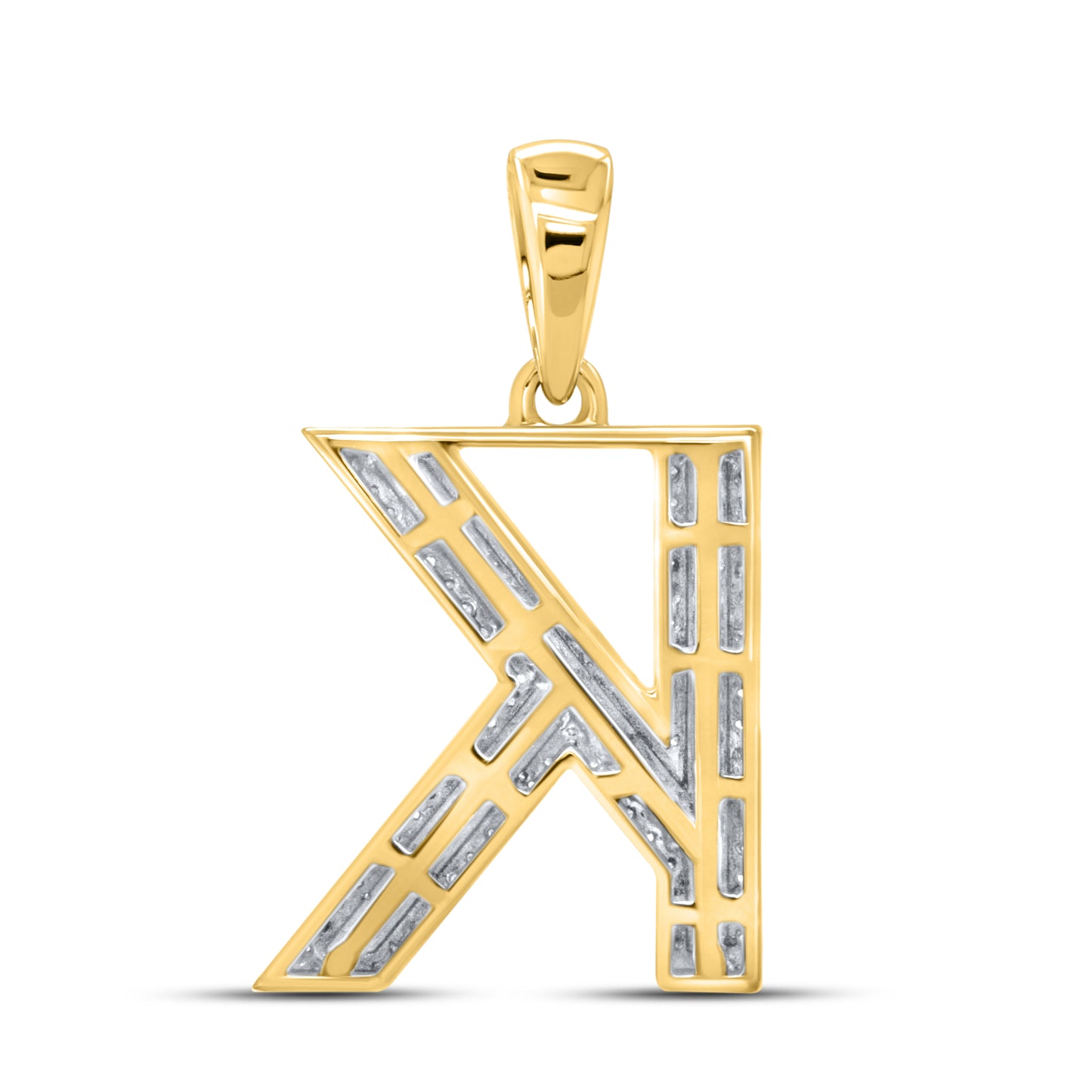 10kt yellow gold 0.40 CTW Diamond Initial K Charm