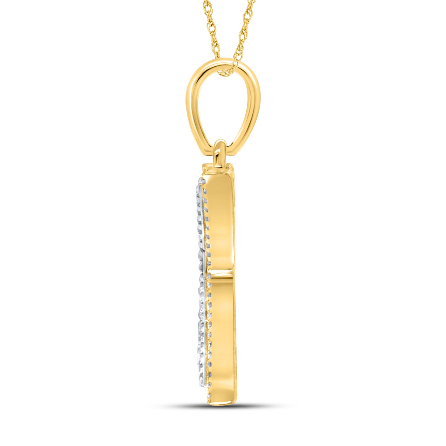 10kt yellow gold 0.40 CTW Diamond Initial K Charm