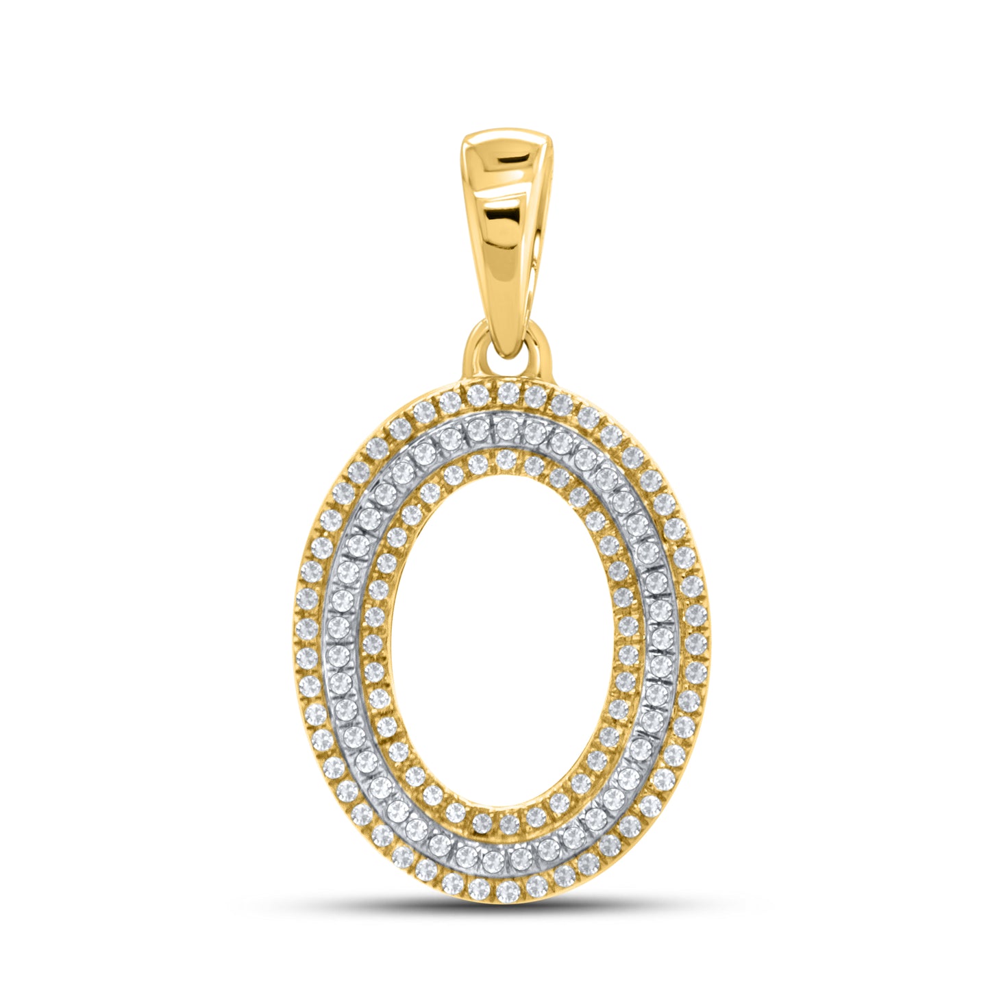 10kt yellow gold 0.33ctw Diamond Initial O Charm
